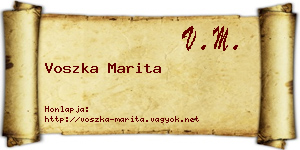 Voszka Marita névjegykártya